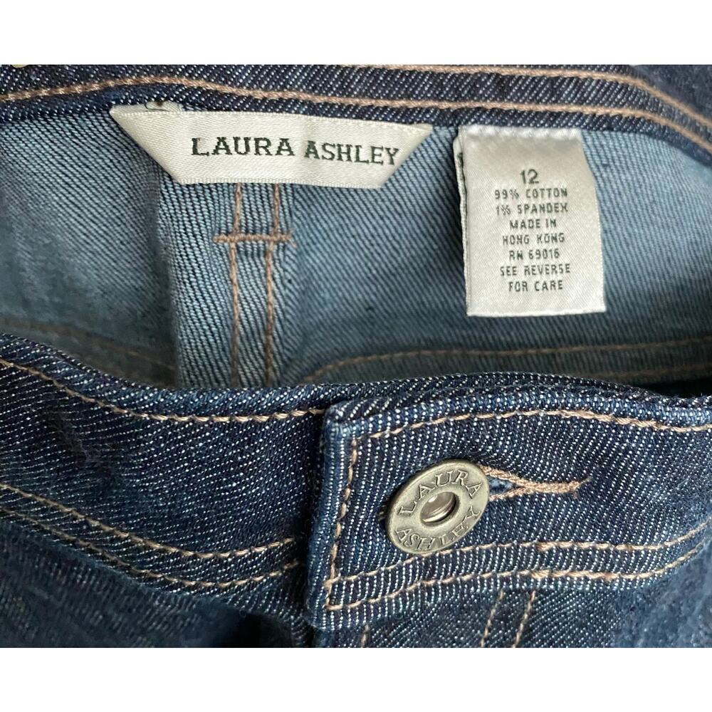 Laura Ashley Womens Straight Leg Dark Wash Jeans Size 12 NWT Classic Denim - Picture 5 of 9